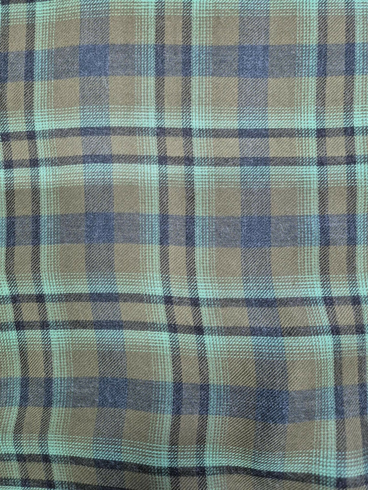 Green Plaid Flannel Oversized Shirt