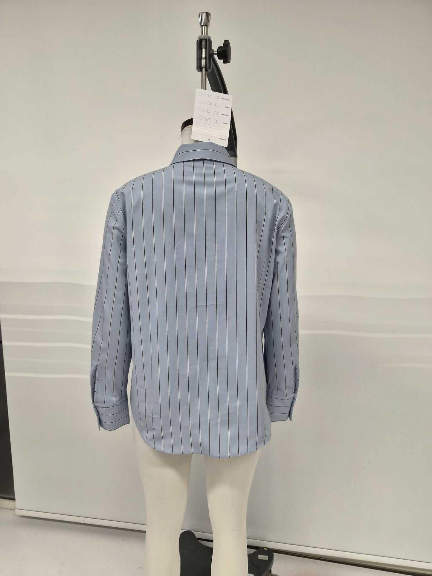 Light Blue Pinstripe Oversized Shirt with Classic Collar
