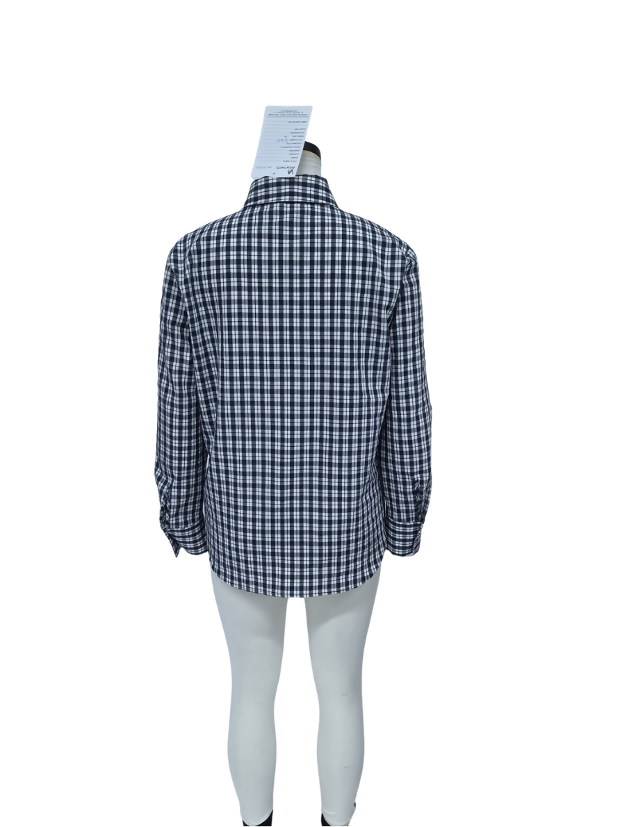Navy & White Tartan Check Oversized Shirt