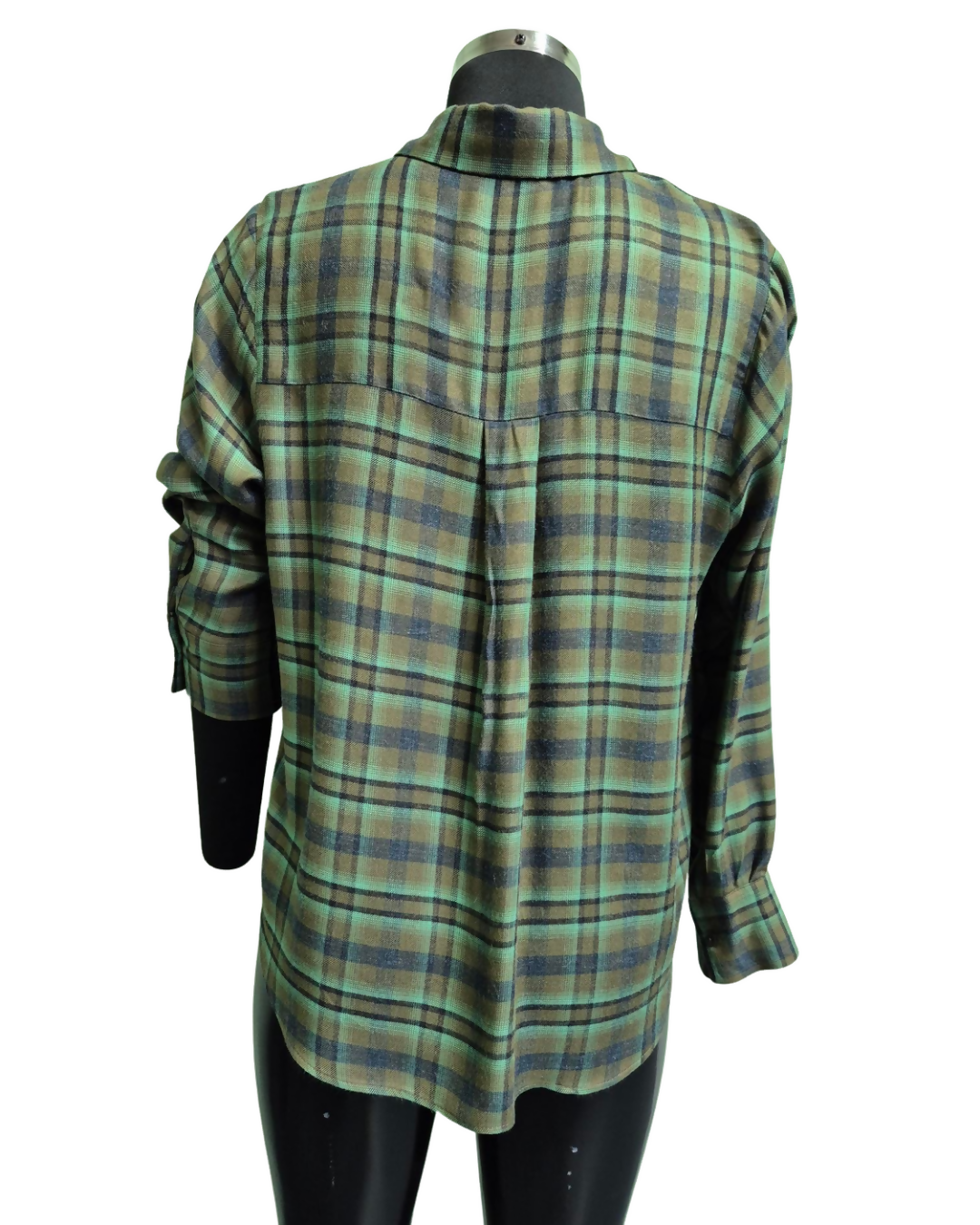 Green Plaid Flannel Oversized Shirt