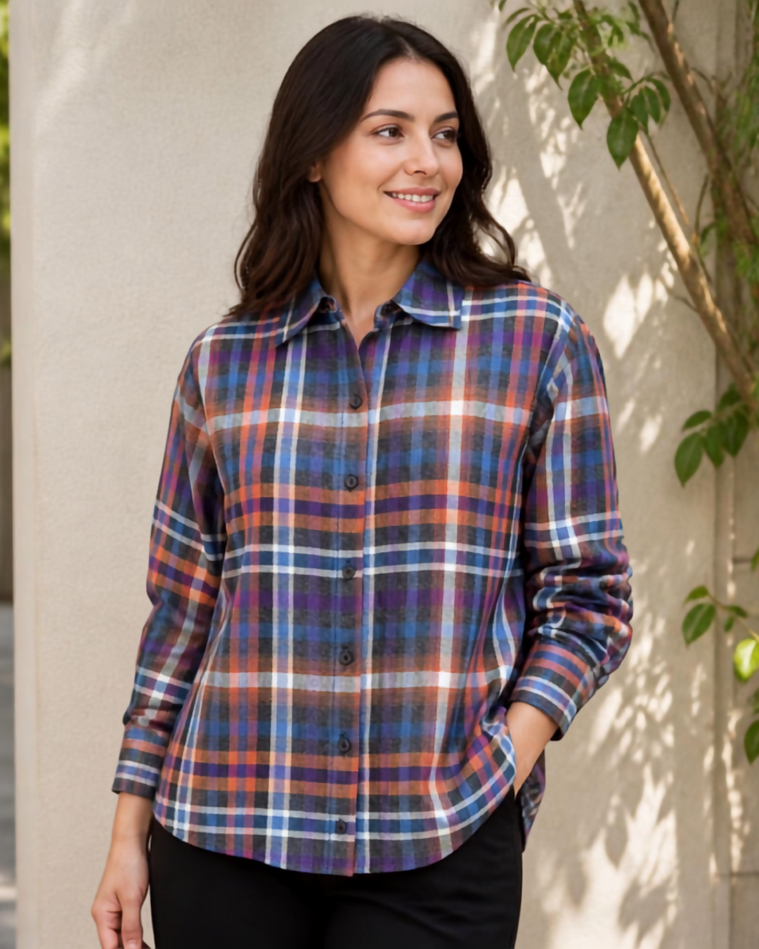 Multicolor Plaid Oversized Shirt