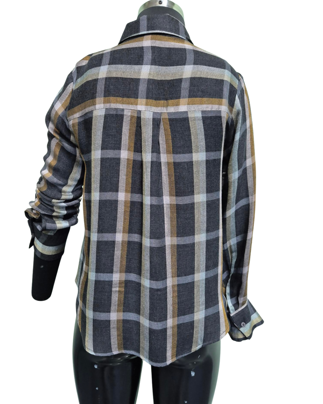 Anthracite Plaid Flannel Oversized Shirt